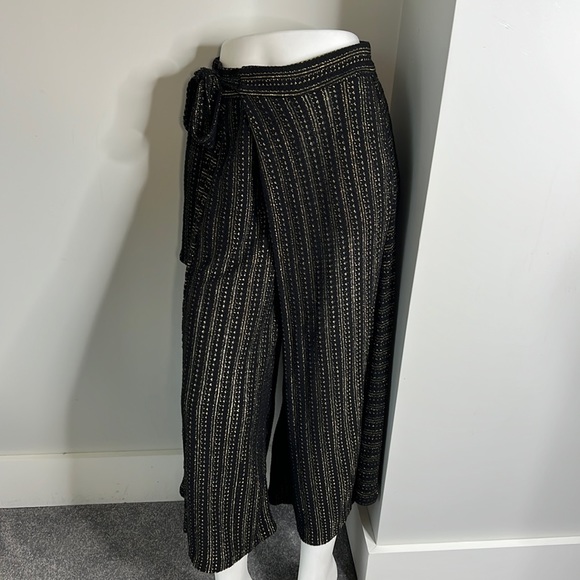 Anthropologie Blake Striped Wrap Pant size small cotton pockets - Picture 3 of 11